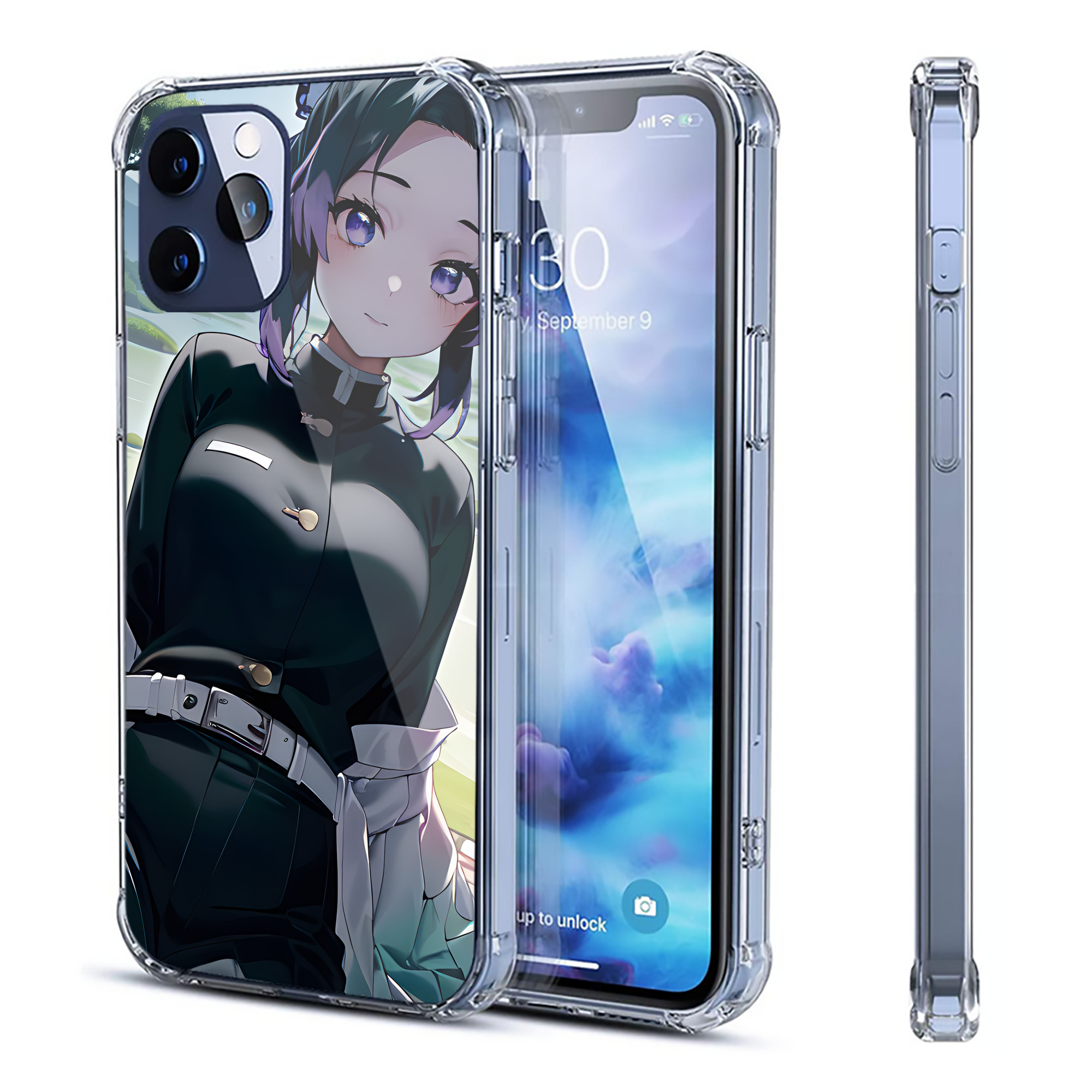 （画像用） 鬼滅の刃（きめつのやいば）蟲柱-胡蝶 しのぶ／こちょう しのぶ Kochou Shinobu 【iPhone 12シリーズ対応】透明スマホケース（クリアソフトケース）